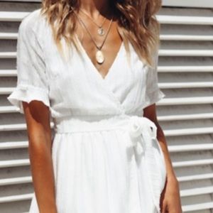 Hello Molly white wrap dress